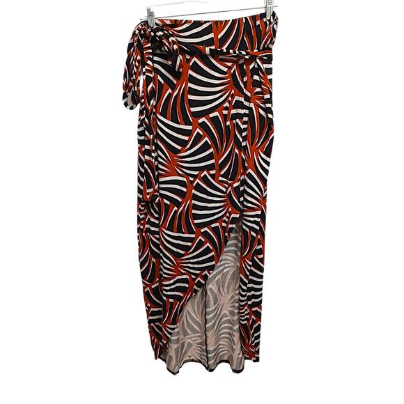 NY & Company Maxi Slit Skirt Plus Sz XXL Exotic Mediterranean Tiger Coquette - Picture 3 of 16
